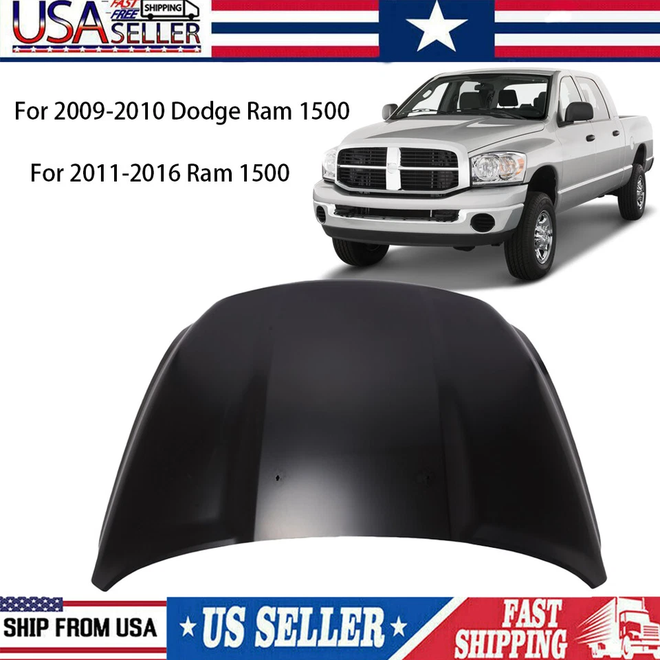 Hood For 2009-2016 Ram 1500 2009-2010 Dodge Ram 1500 Primed Steel Exact Fit Foto 3 de 4