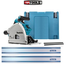 Makita DSP600ZJ 36V Brushless Plunge Saw 165mm With 2 x Guide Rails & Connector
