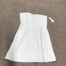 ALICE + OLIVIA Dress Womens 1 Sutton Mini Dress  Crystal Straps Satin Slip a34s2