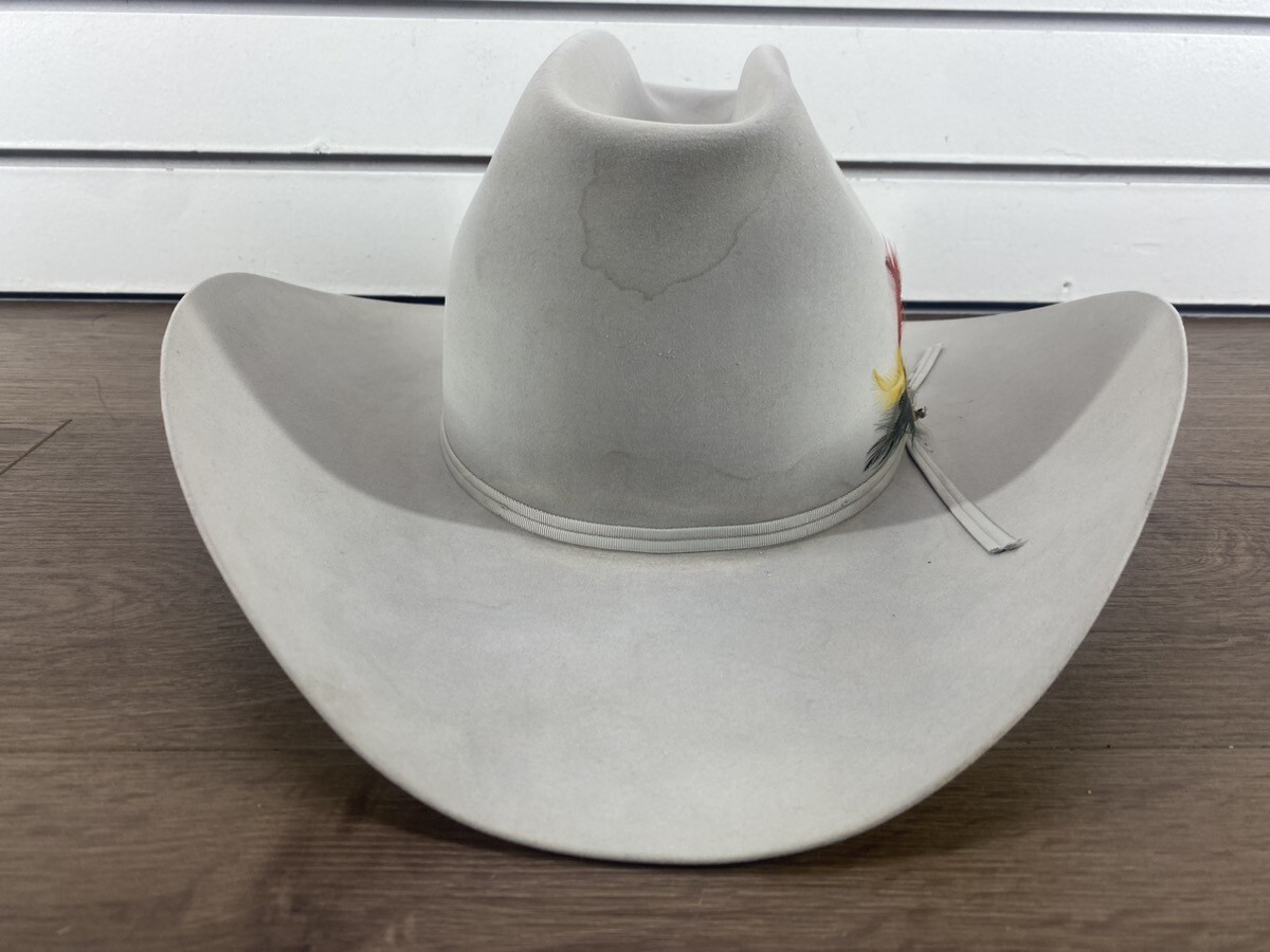 VINTAGE 7X STETSON COWBOY HAT SILVERBELLY 7 1/8 + JBS HAT VINTAGE 7X STETSON COWBOY HAT SILVERBELLY 7 1/8 + JBS HAT