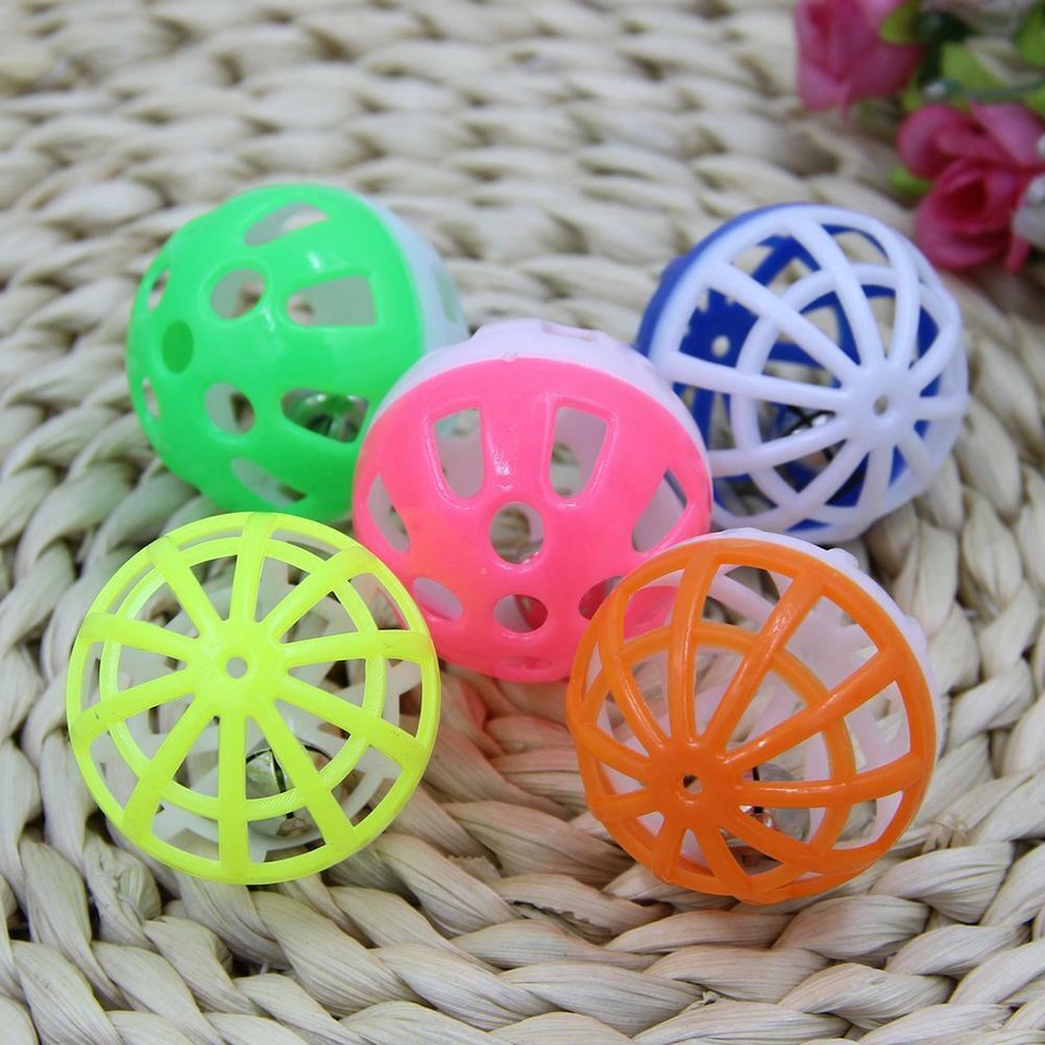 18 Pcs Pet Cat Play Balls With Jingle Bell Pounce Chase Rattle Toy eBay
