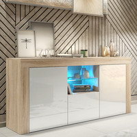 145cm Modern TV Unit Sideboard | High Gloss/Matt Doors | Free LED Lights