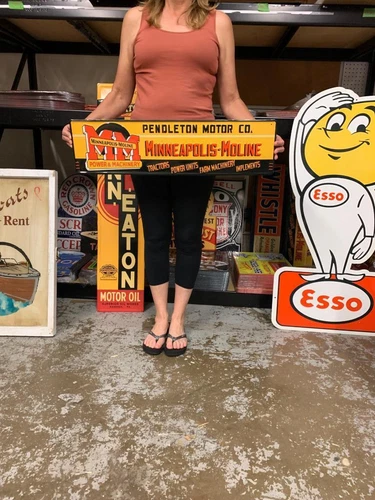 Antique Vintage Old Style Sign Minneapolis Moline Penndleton Made USA