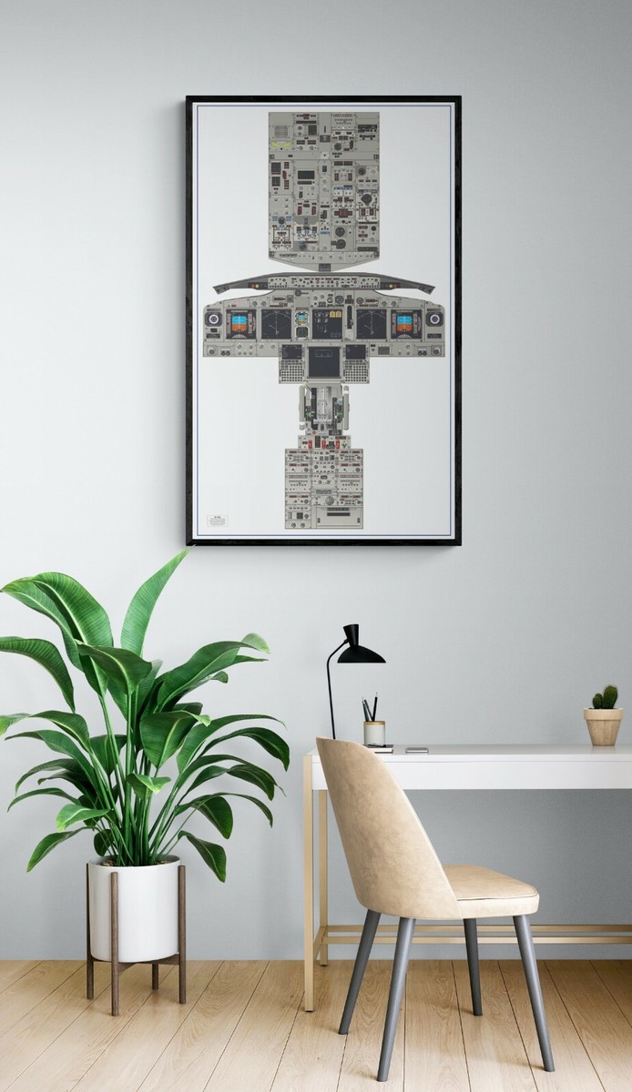 Huge Boeing 737 - 800 Flight Deck Cockpit Poster 30x50 Study