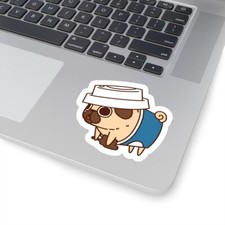 Cute Pug Puppy in a Cup Sticker