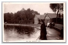 RPPC  Aberdare Park Lake Aberdare Wales UNP  Postcard XA12