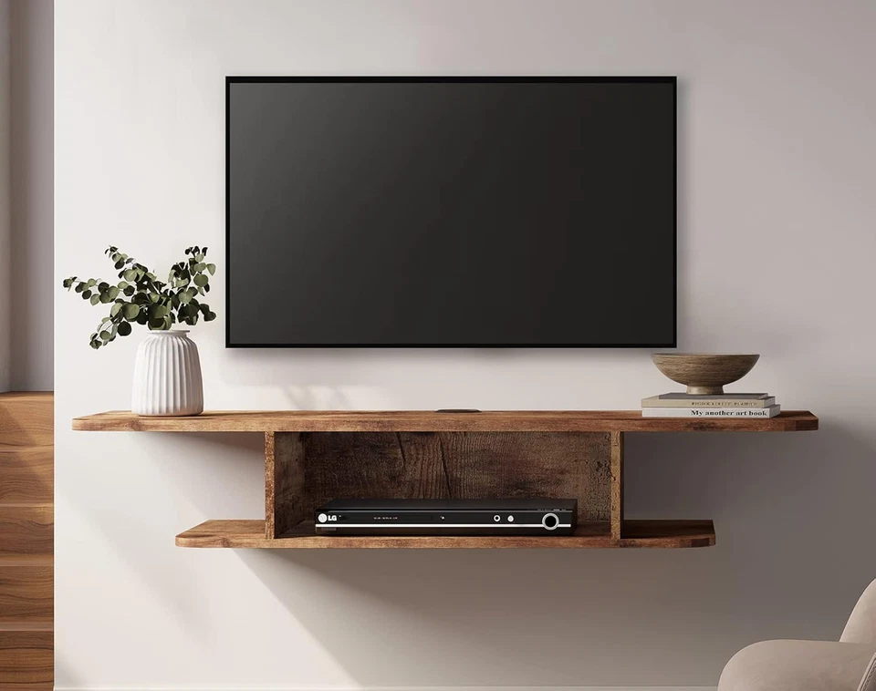 2-Tier Floating TV Shelf Wall Mounted, Modern Floating Entertainment Center Medi - Image 2 of 4