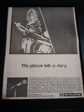 Rod Stewart Rare Original Shure Microphones Promo Poster Ad Framed!