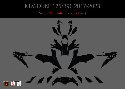 Ktm duke 125/390 2017-2023 Vector Template