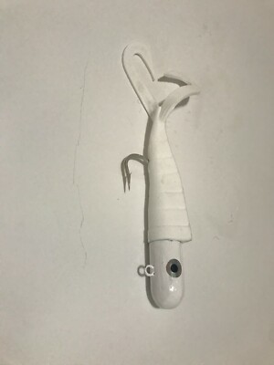 Halibut Lingcod Alaska Lure 16 oz White Twintail Jig 12/0 Hook Painted |  eBay