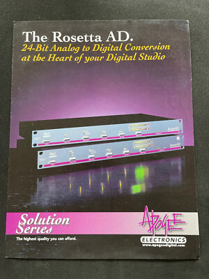 Apogee Electronics Pamphlet Catalog Rosetta AD Promo Material 