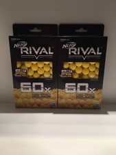 Lot of 2 Nerf Rival High-Impact Rounds 60 Count Yellow Balls/Ammo. New