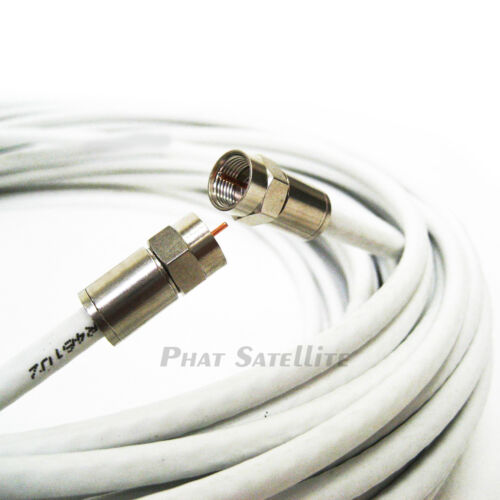 35ft COAXIAL RG6 CABLE TV 18AWG WIRE MADE IN USA 3GHZ UL ETL RATED METAL FITTING - Afbeelding 1 van 1