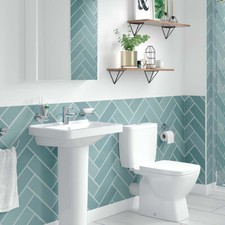 Roca Unbranded Vercelli Basin & Close Coupled Toilet Set with Soft Close Seat