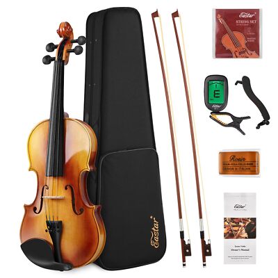 Eastar 4/4 Violin Set Full Size Fiddle Solidwood for Adults with Hard Case, Shou
