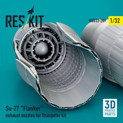Su-27 ''Flanker'' exhaust nozzles for Trumpeter kit Scale 1:32 ResKit RSU32-0209