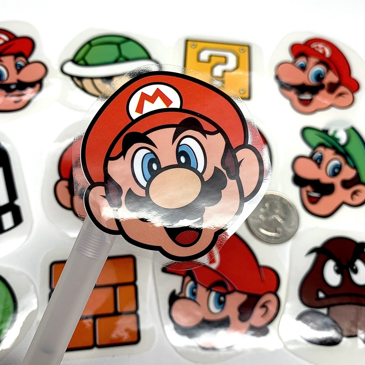 SUPER MARIO BROS Stickers Large Waterproof Anime For Laptop Phone
