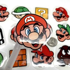 SUPER MARIO BROS Stickers Large Waterproof Anime For Laptop Phone Lot 12 PCS