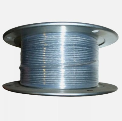 3/16'' x 1000' ft Galvanized Aircraft Cable 7X19 Control Wire Rope .187 Guidewire