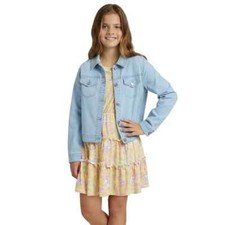 NEW BCBG Blue Jean Jacket Dress Set, Yellow,  Girl's Size LARGE 14-16, Free Ship
