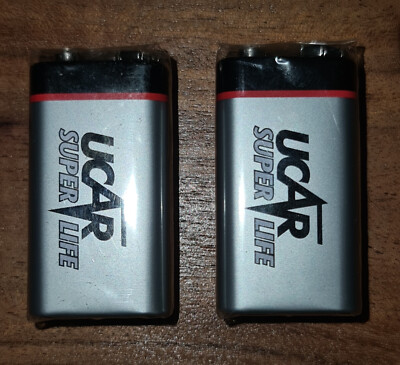 2 Vintage UCAR super life batteries 9 Volt SEALED NOS