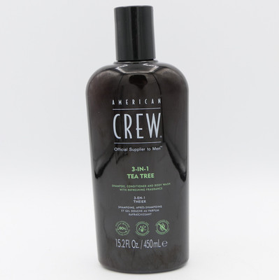 American Crew 3-IN-1 Tea Tree Shampoo, Conditioner & Body Wash For Men 15.2 oz
