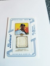 CARL CRAWFORD 2010 TOPPS T-206 PIEDMONT FRAMED MINI BAT GAME USED RAYS