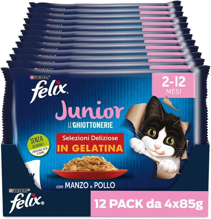 Purina Felix Junior Ghiottonerie 48x85g | Prezzo Convenienza Gatto