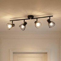 Lindby Deckenlampe 'Piena' (Modern) In Schwarz Aus Metall (4 Flammig, E14) - Dec