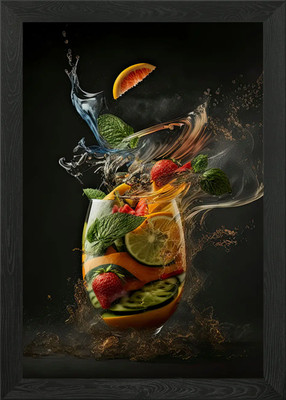 Pimms Fruit Blast Cocktail gerahmtes Wandbild Poster Leinwanddruck Bild