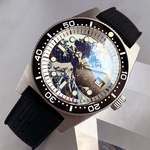30ATM DiveTandorio 41mm NH35 Mechanical Men Sandblasted Watch Full Lume Sapphire - Picture 4 of 17