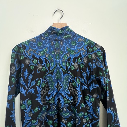 New Chico’s ECOVERO Medallion Turtleneck Sweater Blue Green Paisley Small Layer - Picture 14 of 15