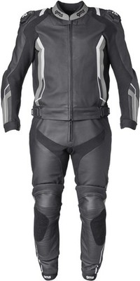 GMS GR-1  Motorrad Lederkombi 2-Teiler Airbag ready Größe 58H Schwarz/Weiss/Grau