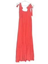 Zara Smocked Tiered Tie Strap Midi Dress Size S NWT Spring Summer