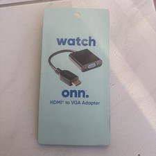 Onn. Gold-Plated HDMI to VGA Adapter Male to Female Black