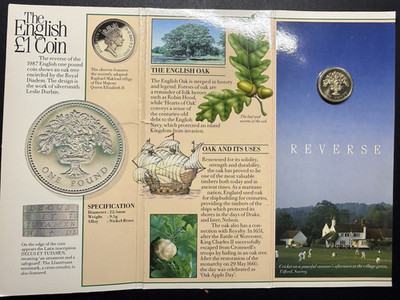 1987 Brilliant Uncirculated English One Pound Coin