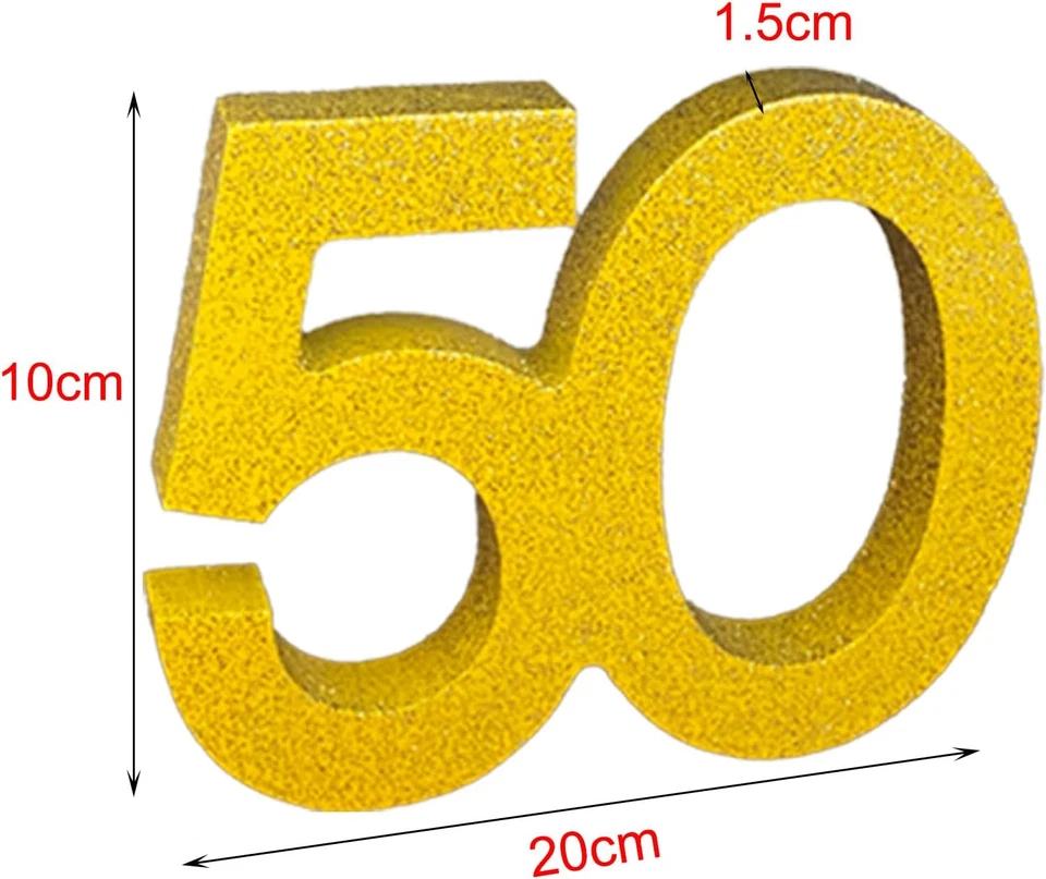 Zahl 50 Aufsteller Glitzer Goldene Hochzeit Geburtstag Jubiläum - Bild 2 von 4