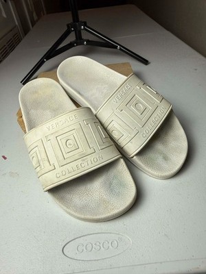 VERSACE GRECA SIGNATURE POOL SLIDES Sz 44 / US 11