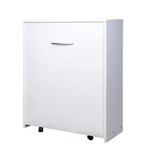 Letto singolo estraibile e a scomparsa con mobile bianco rete e materasso 80x190