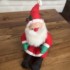 VTG Santa Claus Nylon Stuffed Toy International Silver Co Christmas 9-10 1997
