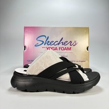 Sandalias deportivas Skechers Summits Fantasy Walk negras con tiras para mujer talla 11”