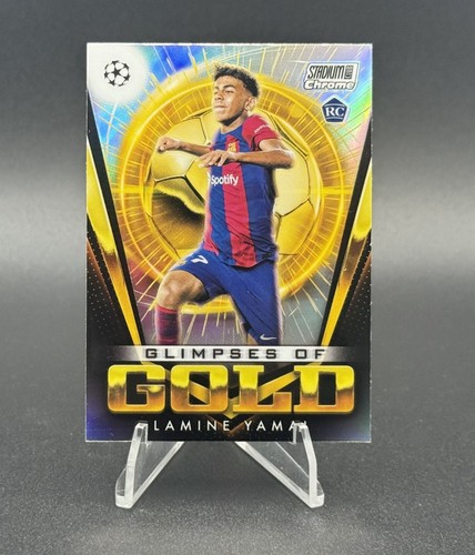 2023-24 Topps Stadium Club Chrome UEFA Lamine Yamal Rookie Glimpses of Gold