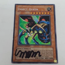 Yugioh Insect Queen Limited Edition Secret Rare CT1-EN005 - DAMAGED