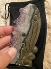 Amethyst Quartz Geode Crystal Cluster with Pewter Fairy Natural — photo 3
