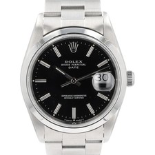 Rolex Date Oyster Perpetual 15200 Black Index Dial 34mm Watch w/ Box & Paper