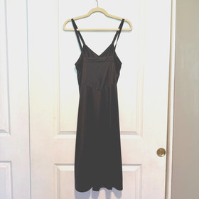 Vintage Sears Black Full Dress Slip Size 34 Tall Adjustable Straps