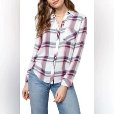 Rails Hunter Flannel Button Up Melange Blue Red & White Size M NWT