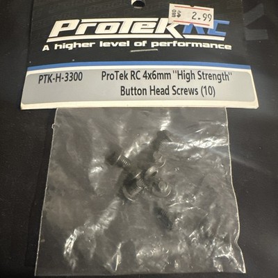 Protek Rc 4x6mm High Strength Button Head Screws (10) New PTK-H-3300 - New
