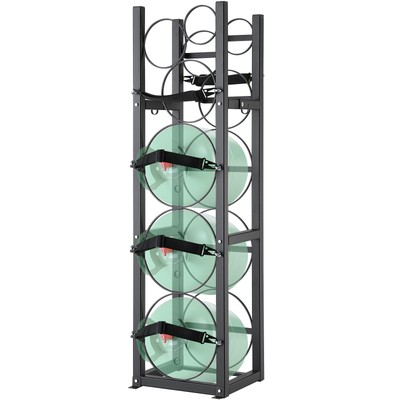 Uimoso Refrigerant Tank Rack 3 x 30lbs and 3 Small Tanks Cylinder Tank Rack