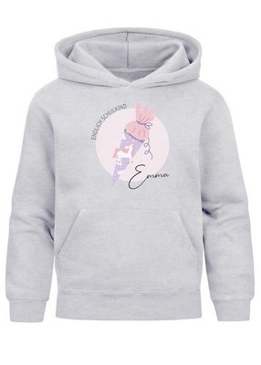 Kids Hoodie Girls Gift Idea Enrollment School Bag Graphic With Name